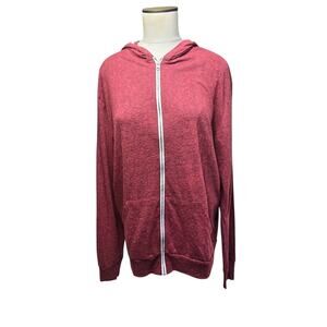 Threadfast Apparel Women's Lightweight Long Sleeve Hoodie Large Red